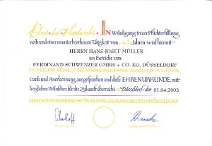 Jubiläen Betriebszugehörigkeit MitarbeiterInnen