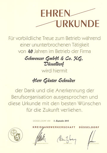 Ehrenurkunde